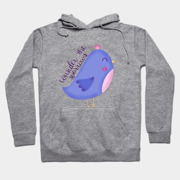 Consider the Sparrows Purple Bird Hoodie by janiejanedesign